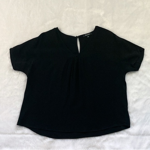 Like New Black Madewell Rhyme Top Short Sleeve Oversized Blouse Top - Picture 3 of 8